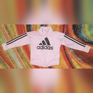 Adidas Little Girls Sz 3T Pink and Black Zipper Jacket Athletic Wear